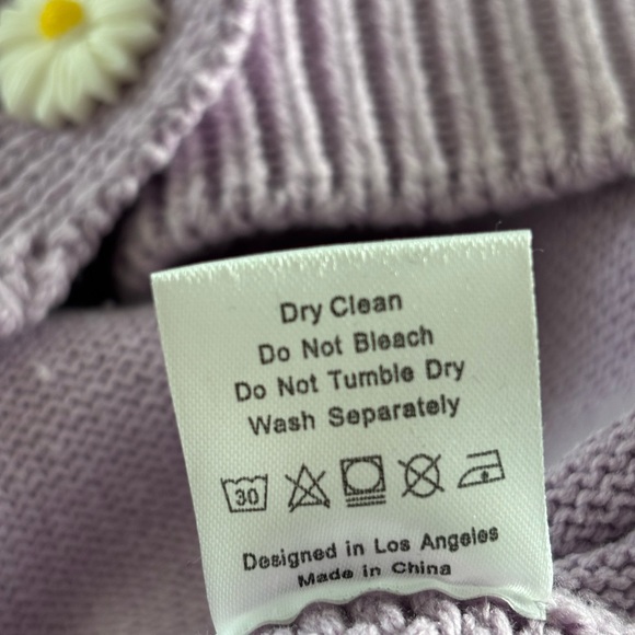 YTG - YITAI Cardigan Oversized Purple Chunky Knit With Daisy Buttons Large - Picture 6 of 10